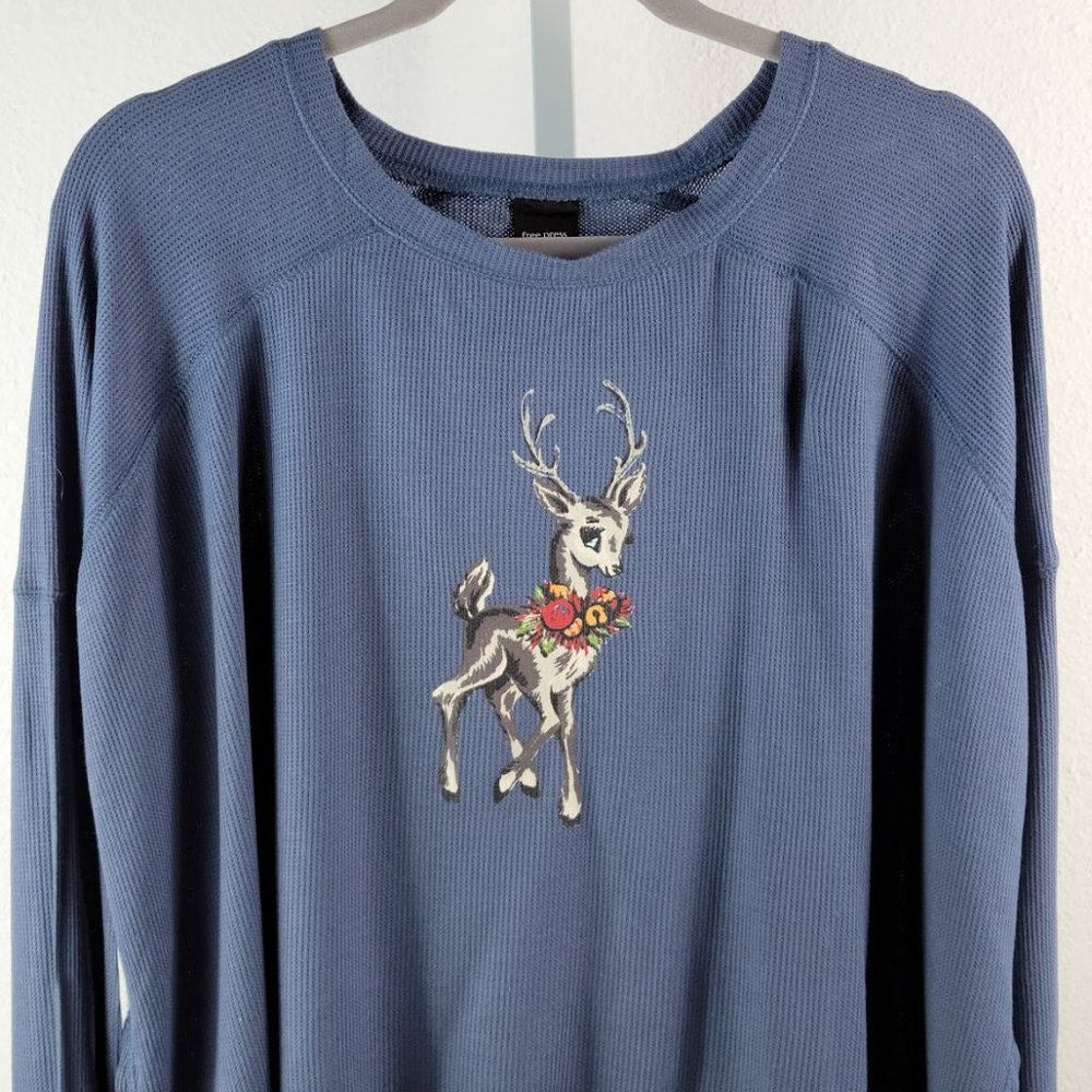 FREE PRESS Flirty Cozy graphic print t-shirt Sz M - Picture 3 of 7